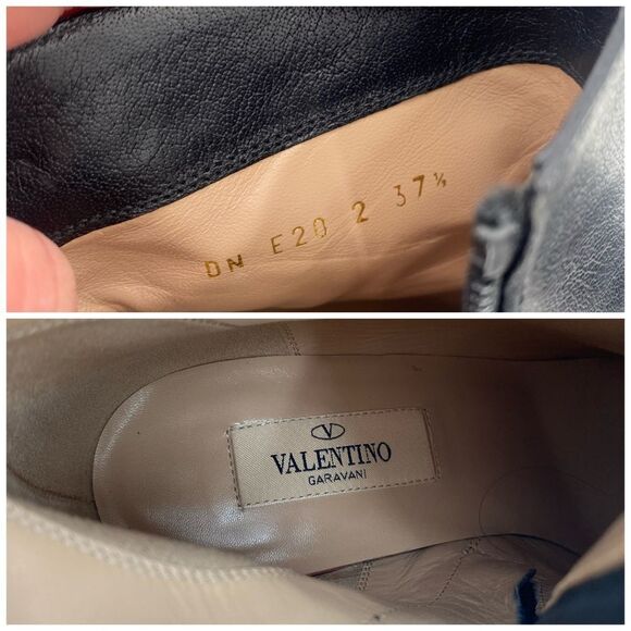 VALENTINO GARAVANI Black Leather Stiletto Ankle Booties Heels - Picture 14 of 14